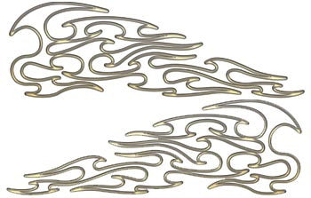 Tribal Pin Stripe Flames Gold