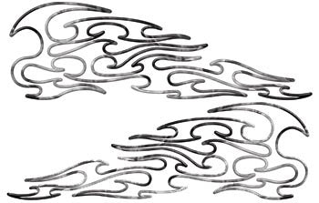 Tribal Pin Stripe Flames Inferno Gray