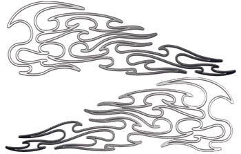 Tribal Pin Stripe Flames Silver