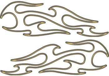 Tribal Pin Stripe Flames Gold