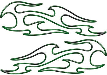 Tribal Pin Stripe Flames Inferno Green