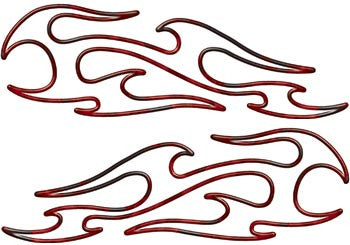Tribal Pin Stripe Flames Inferno Red