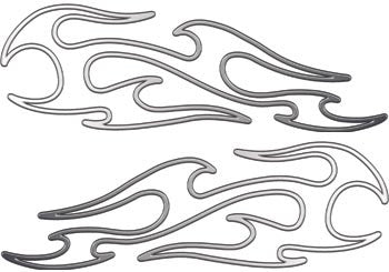 Tribal Pin Stripe Flames Silver