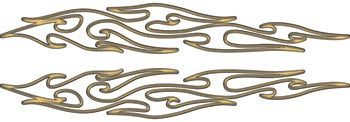 Tribal Pin Stripe Flames Gold