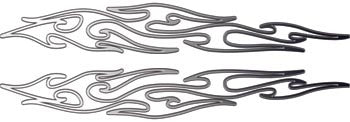 Tribal Pin Stripe Flames Silver