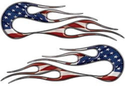 American Flag Old School Style Flames