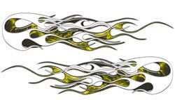 Yellow Inferno Old School Retro Style Flames