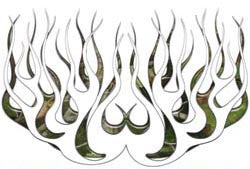 Camo Old School Retro Style Flames