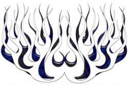 Blue Inferno Old School Retro Style Flames
