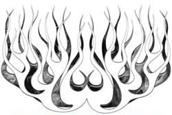 Gray Inferno Old School Retro Style Flames