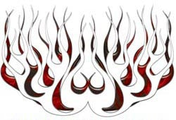 Red Inferno Old School Retro Style Flames