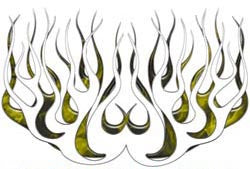 Yellow Inferno Old School Retro Style Flames