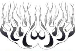 Silver Old School Retro Style Flames