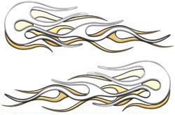 Gold Old School Retro Style Flame Motorcycle Tank/Hemlet Decals