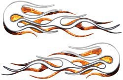Inferno Old School Retro Style Flame Motorcycle Tank/Hemlet Decals