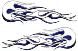 Blue Inferno Old School Retro Style Flame Motorcycle Tank/Hemlet Decals