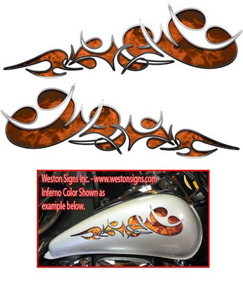 Inferno Orange Reversed Tribal Flame Graphics