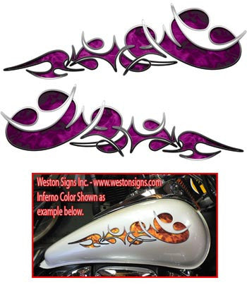 Inferno Purple Reversed Tribal Flame Graphics