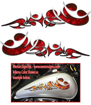 Inferno Red Reversed Tribal Flame Graphics