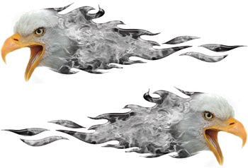 Inferno Bald Eagle Flames Gray