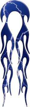 Motorcycle Fender Lightning Blue Flame Decal
