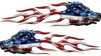 Leroy the Hog Custom American Flag Flames