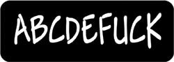 ABCDEFUCK Biker Helmet Sticker