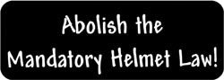Abolish the Mandatory Helmet Law! Biker Helmet Sticker