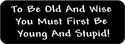 To be old and wise you must first be young and stupid! Biker Helmet Sticker