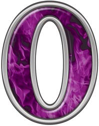 Reflective Number 0 with Inferno Purple Flames
