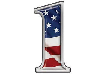 Reflective Number 1 with Flag