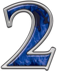 Reflective Number 2 with Inferno Blue Flames