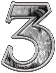 Reflective Number 3 with Inferno Gray Flames