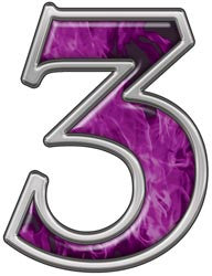 Reflective Number 3 with Inferno Purple Flames