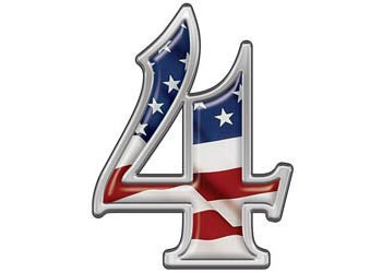 Reflective Number 4 with Flag