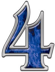 Reflective Number 4 with Inferno Blue Flames