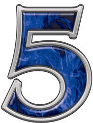 Reflective Number 5 with Inferno Blue Flames