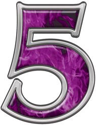 Reflective Number 5 with Inferno Purple Flames