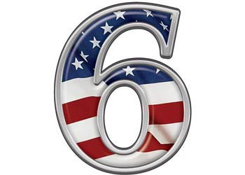 Reflective Number 6 with Flag