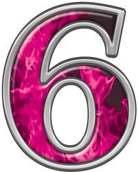 Reflective Number 6 with Inferno Pink Flames