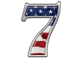 Reflective Number 7 with Flag