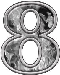 Reflective Number 8 with Inferno Gray Flames