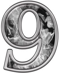 Reflective Number 9 with Inferno Gray Flames