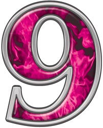 Reflective Number 9 with Inferno Pink Flames