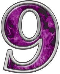 Reflective Number 9 with Inferno Purple Flames