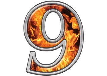 Reflective Number 9 with Inferno Flame
