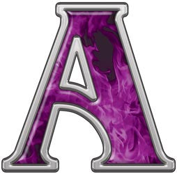 Reflective Letter A with Inferno Purple Flames