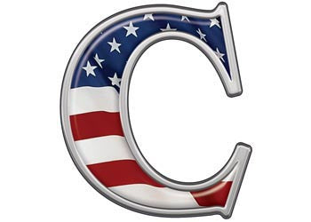 Reflective Letter C with Flag