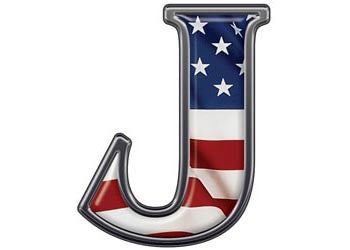 Reflective Letter J with Flag