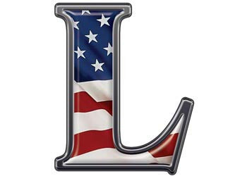 Reflective Letter L with Flag